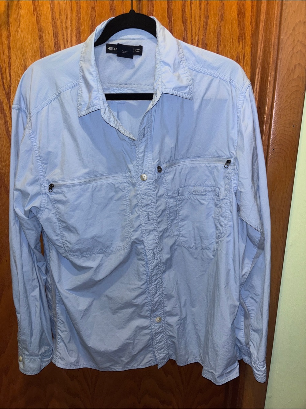 Exofficio Light Blue Men's Lightweight Travel Shirt Jacket